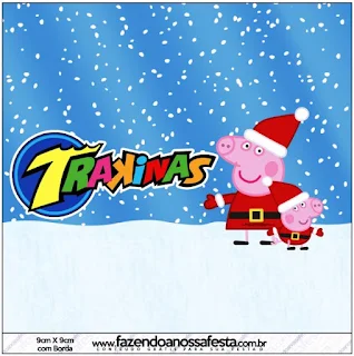 Peppa Pig in Christmas, Free Printable  Labels.