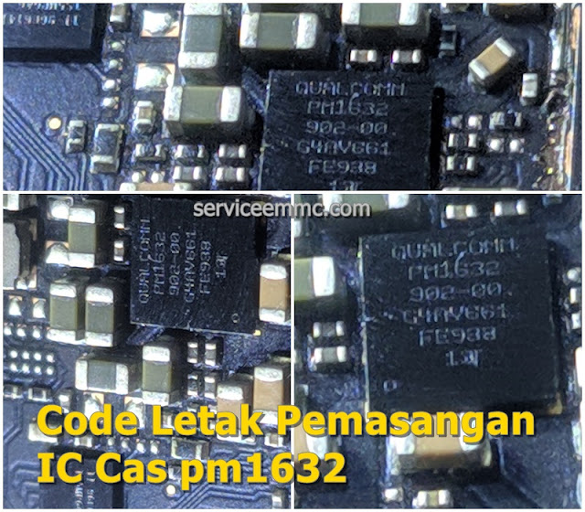 letak dan code pemasangan ic cas redmi note 8 qualcomm