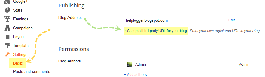 blogger custom domain