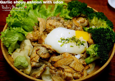 Garlic shoyu salmon with udon - Salmon Samurai at 100AM Mall Tanjong Pagar - Paulin's Munchies