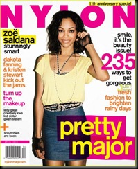 Zoe Saldana Nylon Magazine Cover April 2010