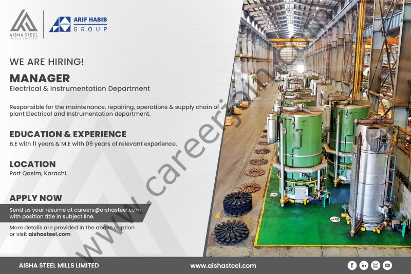 Aisha Steel Mills Limited  Jobs 2022 in Pakistan