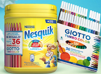 Logo Nesquik ti regala set pennarelli Giotto Turbo Color come premio sicuro e vinci 50 set dell'Artista Giotto