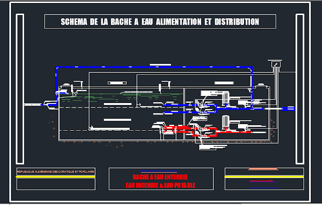 PLAN AUTOCAD BÂCHE A EAU ENTERRÉE EAU INCENDIE & EAU POTABLE 