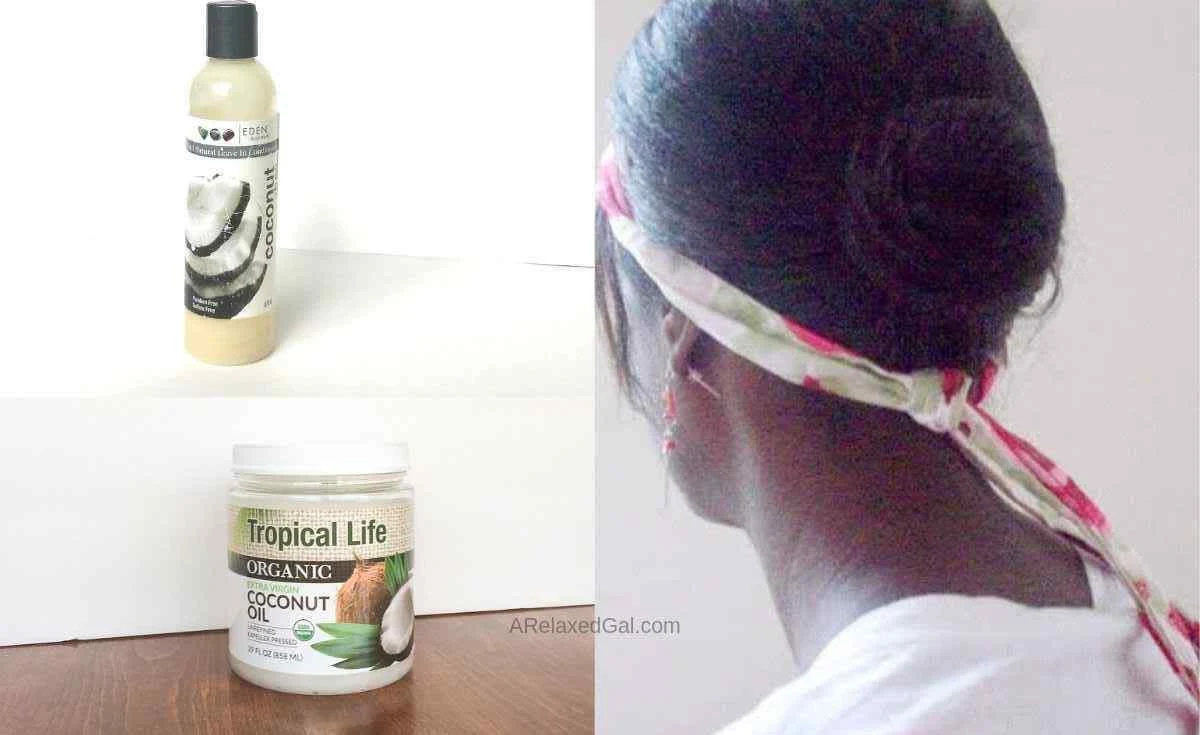 Pre-pooing relaxed hair with coconut oil | A Relaxed Gal