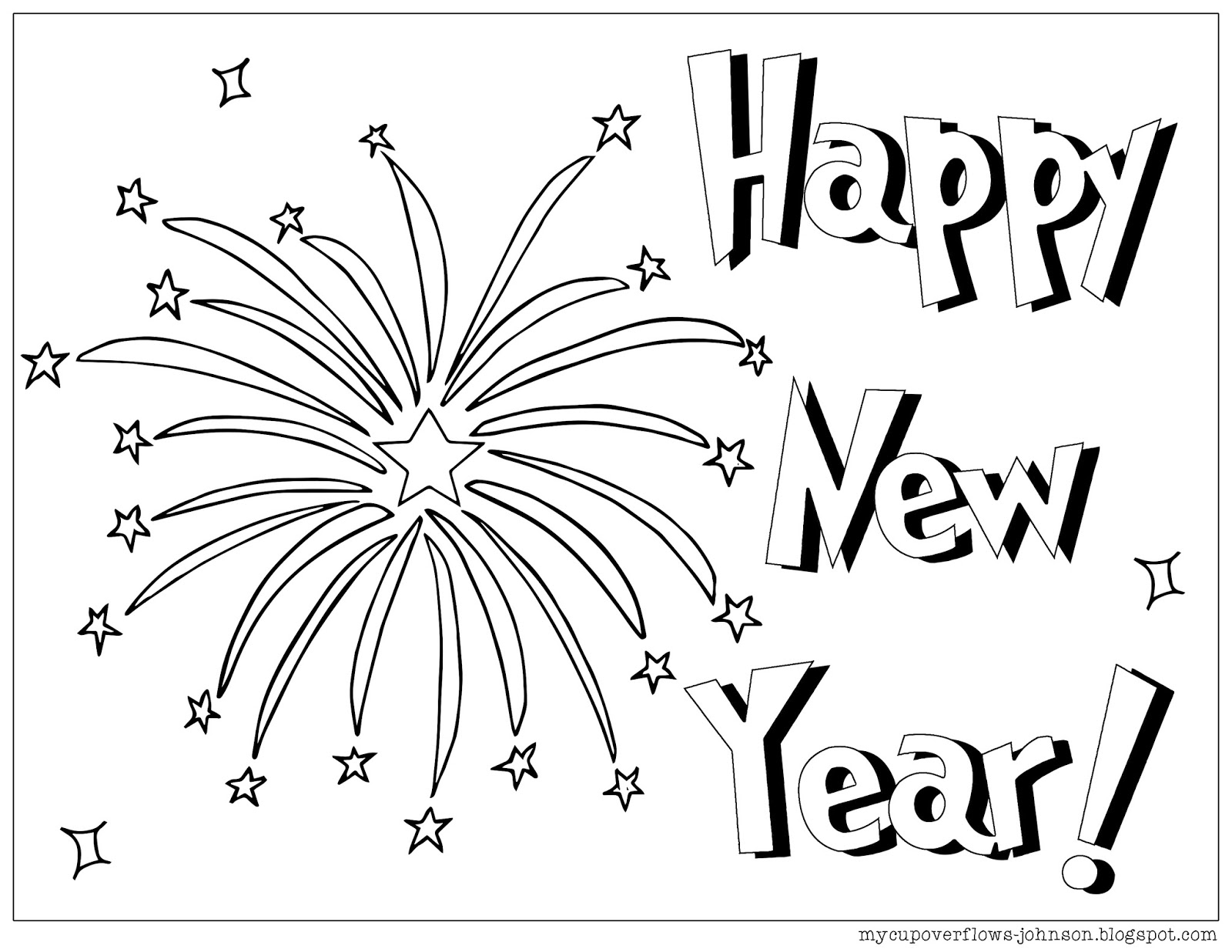 Free Happy New Year Coloring Pages