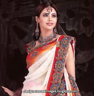 Actress Aamna Sharif in white designer saree with embroider work on border