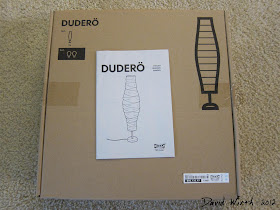 ikea dudero light, white paper light, floor, dudero, box, instructions