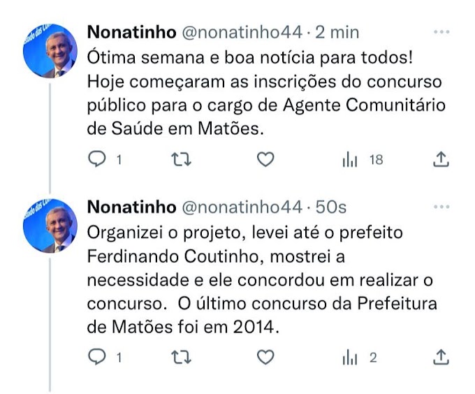 OPORTUNIDADE - Secretário de Governo Nonatinho anuncia Concurso Público em Matões
