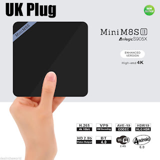 2GB/8GB Mini M8S II Smart TV Box Amlogic S905X Quad Core Android 6.0 4K