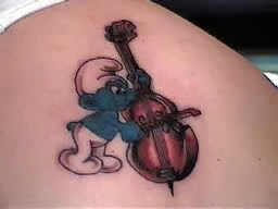 Cello Smurf Tattoo