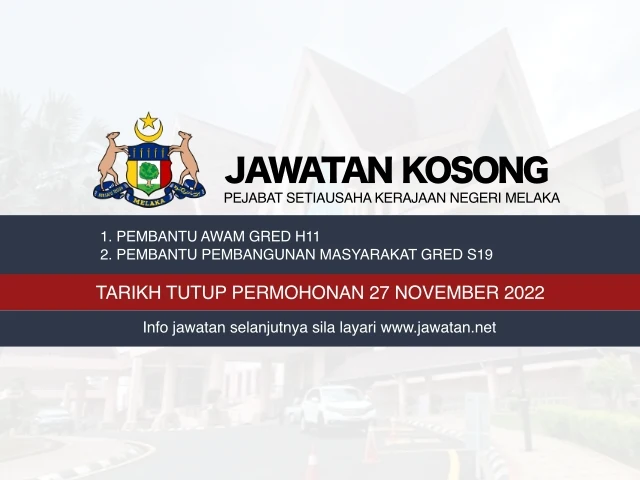 Jawatan Kosong SUK Melaka 2022