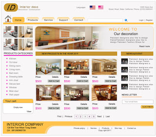 web layout for interior, first layout
