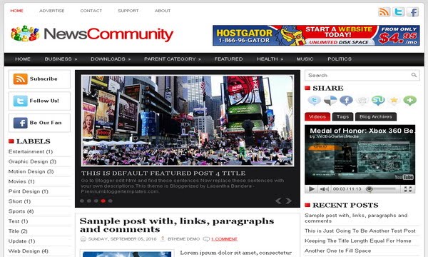 News Community Blogger Template