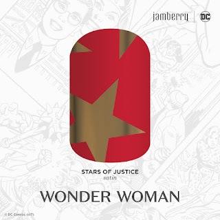 Inspired by Wonder Woman's signature stars, this red and gold classic, 'Stars of Justice' is just what you need to channel your inner Super Hero.  #StarsOfJusticeJN  © DC Comics. (s17) Noel Giger Jamberry