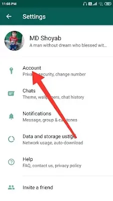 Whatsapp Account settings