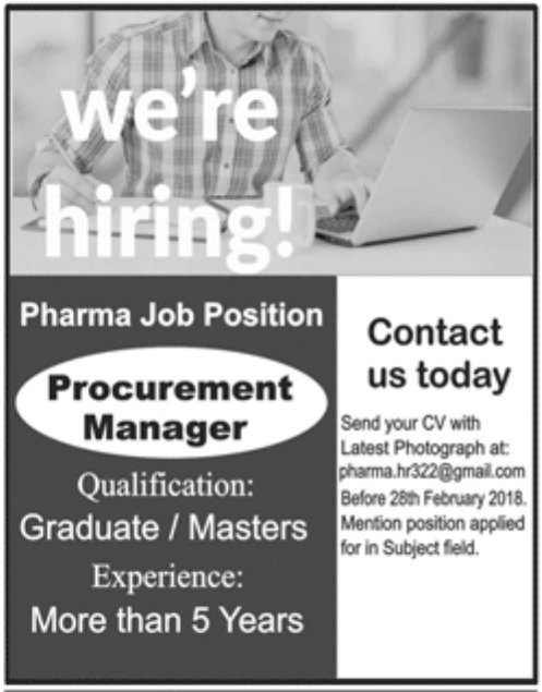 Procurement-Manager-Jobs-Pharmaceutical-Company