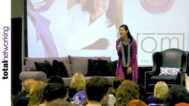 Keynote, Angela Jia Kim on stage at Total Networking 2012.