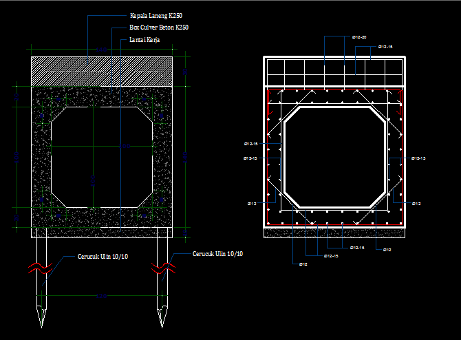 AUTO CAD GAMBAR BOX CULVER (DWG FILE)  SANGGAR TEKNIK