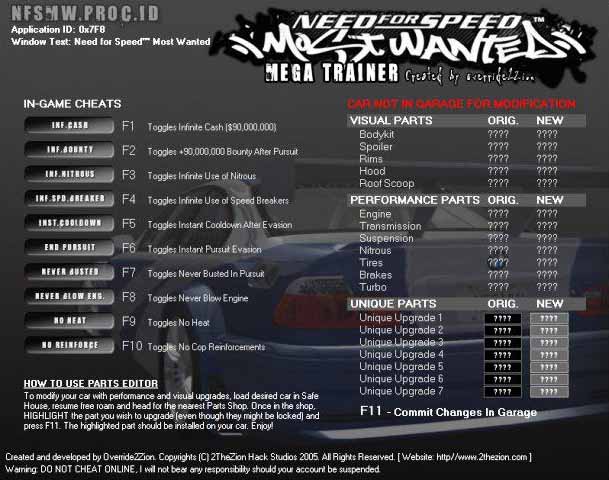 Worthy Solution: Download NFS Most Wanted Trainer ( Mega 