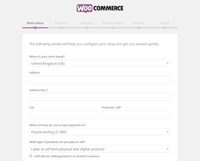 Woocomerce wizard setup