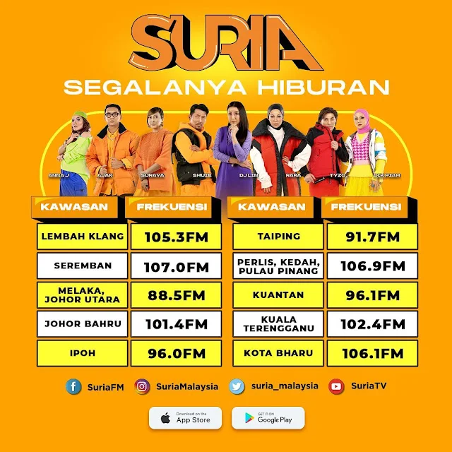 Frekuensi Suria FM Di Seluruh Malaysia