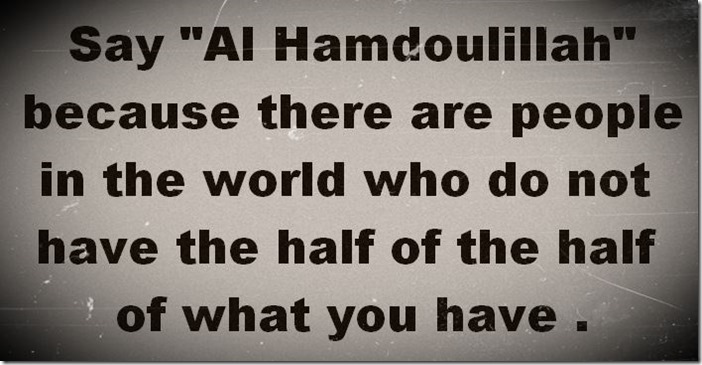 Say AlhamduLILLAH…