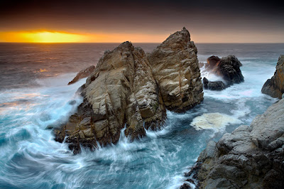 Rock carved by the waves