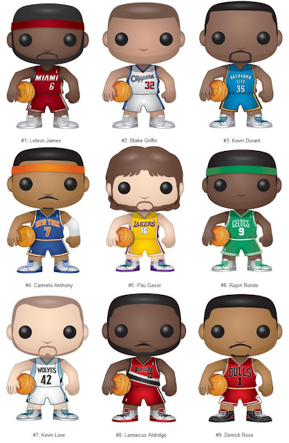 NBA Pop! Vinyl Figures by Funko - Lebron James, Blake Griffin, Kevin Durant, Carmelo Anthony, Pau Gasol, Rajon Rondo, Kevin Love, Lamarcus Aldridge & Derrick Rose