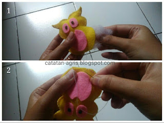 MEMBUAT BONEKA BURUNG HANTU DARI KAIN FLANEL