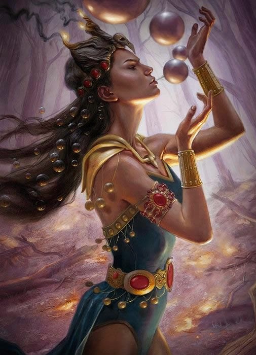 Laochra is the goddess of female warriors and leaders, as well as the unrealized potential in all beings, and embodies the power of a woman. Her symbols are jewelry, the sword, and her sacred animals are all big cats. She believes the cat is the perfect example of the grace and power of women. 