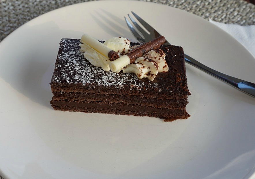 Layered dark chocolate cake