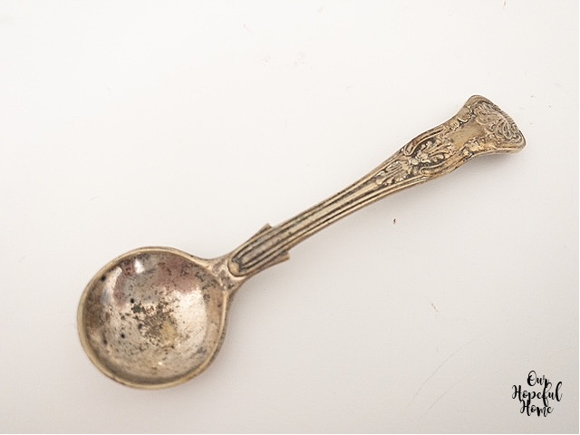 mini sterling silver salt cellar spoon