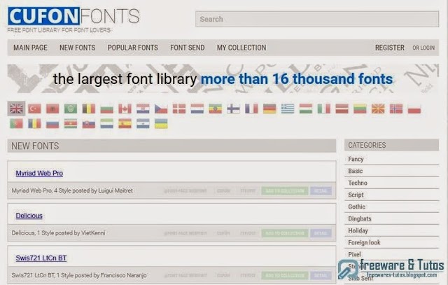 CufonFonts : des milliers de polices d'écriture gratuites