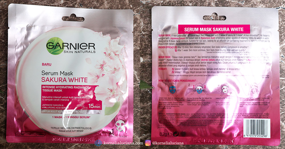 Ingredients Garnier Serum Mask Sakura White