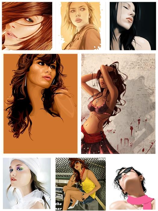 150 Girls in Vector Style Wallpapers 1600x1200