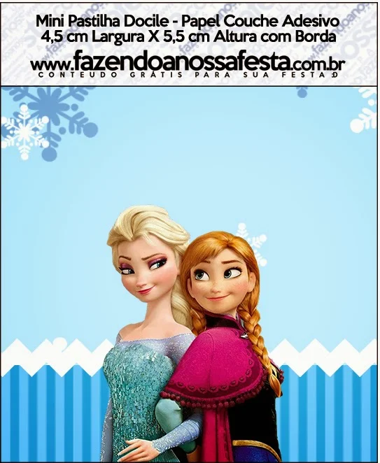 Etiquetas para Imprimir Gratis de Frozen Navidad Azul. 