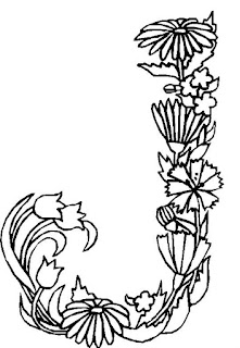 Ausmalbilder von Alphabet der Blumen