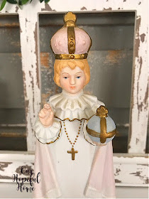 vintage Infant Jesus of Prague figurine crown crucifix globe