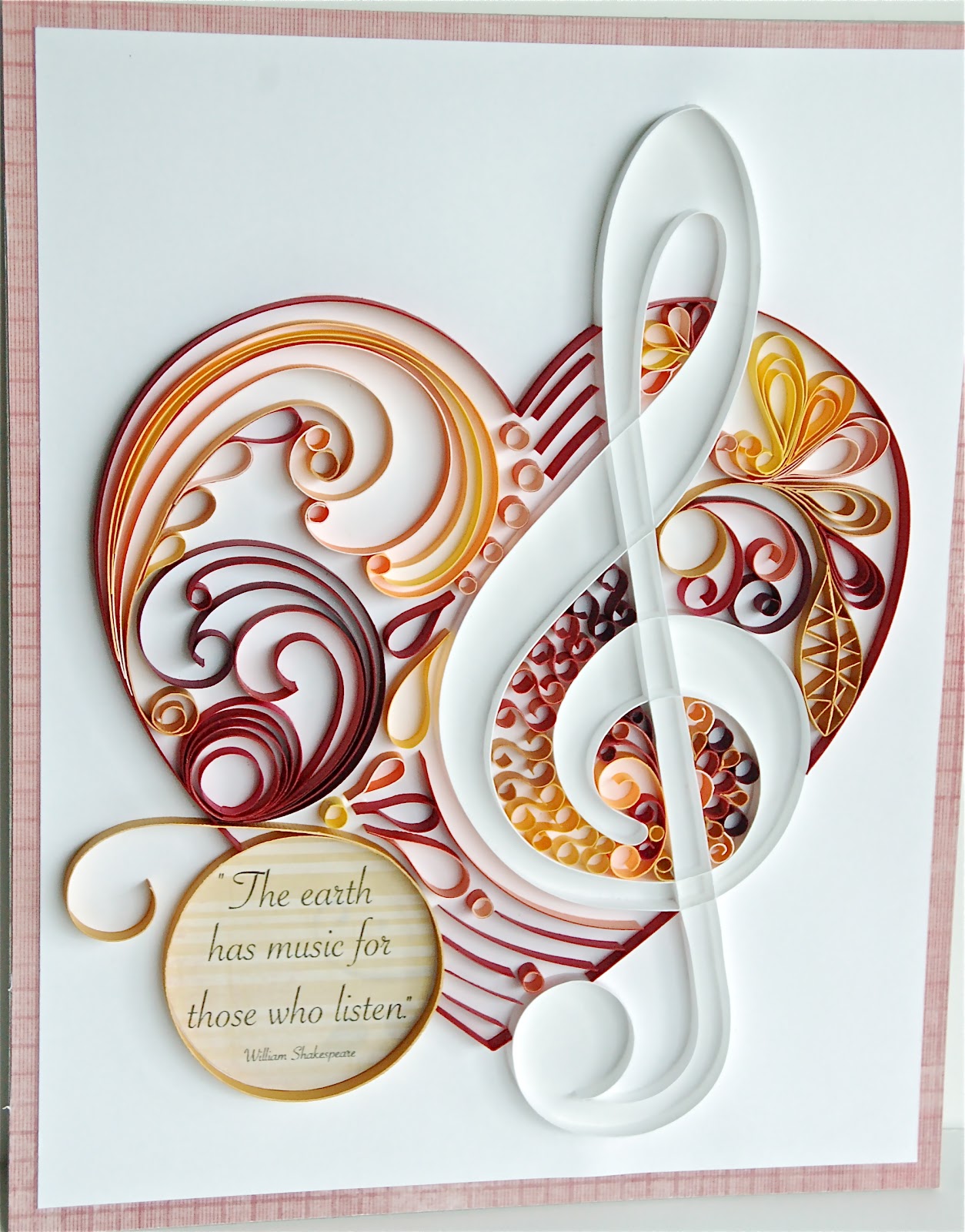 Obsessed work With Heart n Music art and paper Art Staff Paper Scrolled Paper Art:  craft