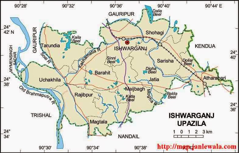 ishwarganj upazila map of bangladesh