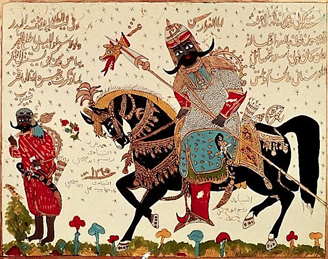 Изображение Антары ибн Шаддада из старинной рукописи