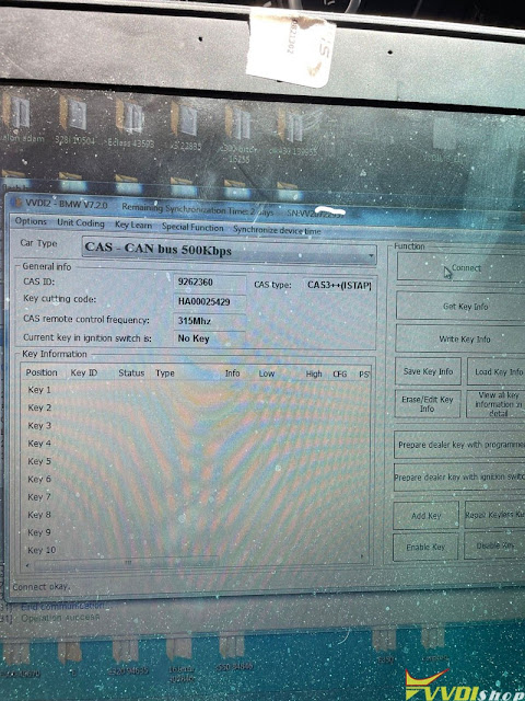 VVDI2 BMW CAS3 ISTAP AKL Cannot Get ISN 1