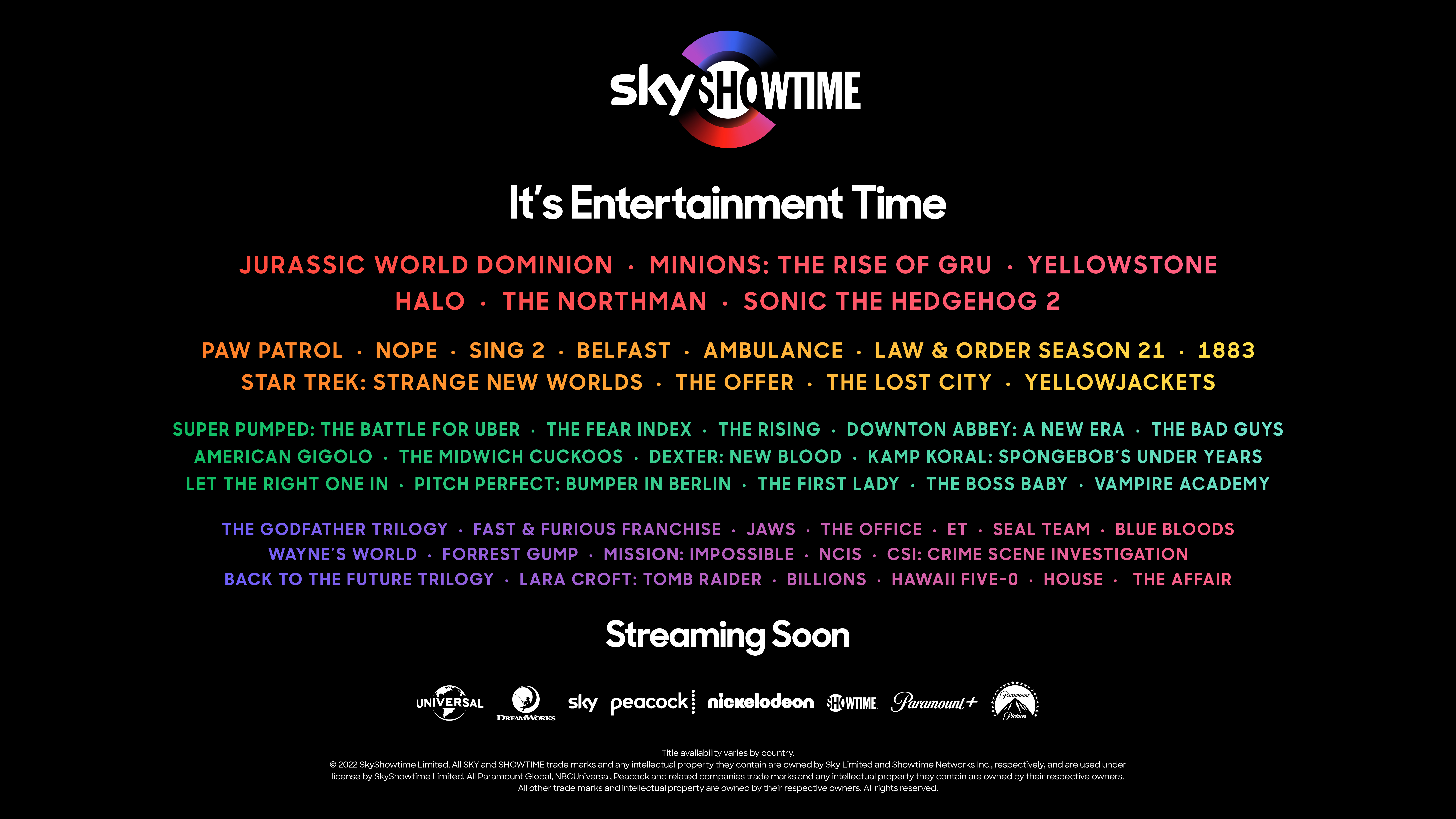 SkyShowtime announces big line-up of new hit movies and exclusive series  arriving later this year and into 2024