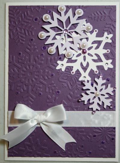 New Year's Shaker Card Purple Snowflakes