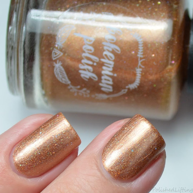 golden brown holographic nail polish