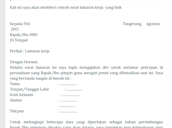 Contoh Surat Lamaran Kerja Di Jt Namun dalam proses pengunduran diri ini kita memerlukan surat pengunduran diri yang kita buat sendiri sehingga pada saat kita sudah keluar dari pekerjaan.