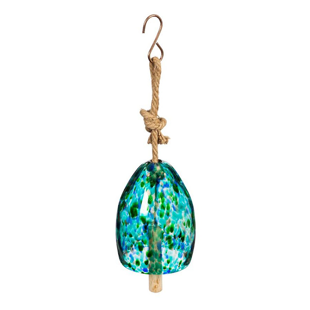 Art Glass Speckle Turquoise Bell Chime | Available at LaBelle's in Dennis Port