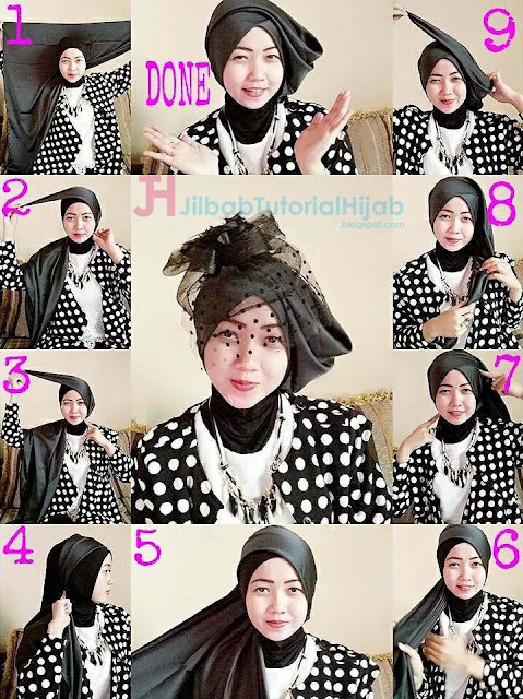 tutorial hijab segi empat modern untuk pesta glamour beserta video