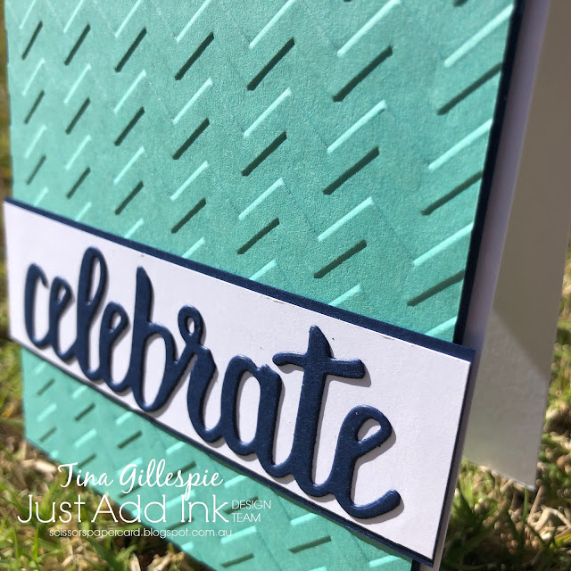 scissorspapercard, Stampin' Up!, Just Add Ink, A Good Man, Celebrate You Thinilts, Chevron Embossing Folder, Masculine Card